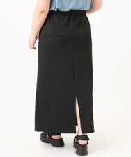 OLHGA13089 eur3(エウルキューブ) 【追加販売】【大きいサイズ】リブカットタイトスカート ブラック(94)