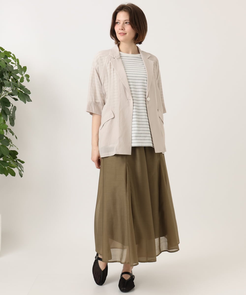 OLHGD06119 eur3(エウルキューブ) 【大きいサイズ】シア―エステルスカート カーキ