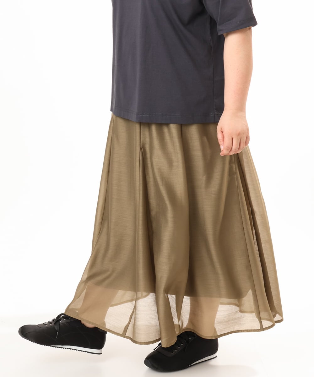 OLHGD06119 eur3(エウルキューブ) 【大きいサイズ】シア―エステルスカート カーキ