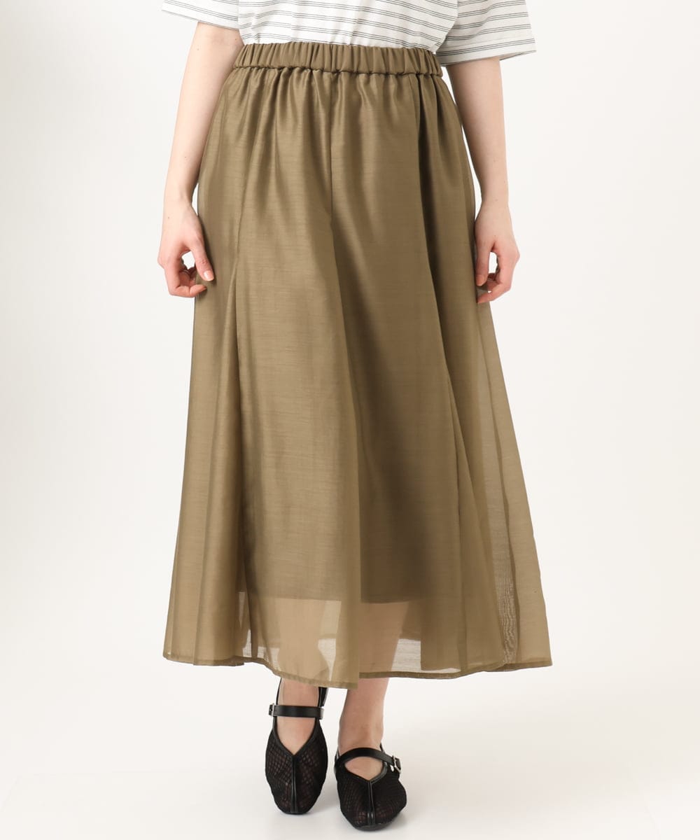 OLHGD06119 eur3(エウルキューブ) 【大きいサイズ】シア―エステルスカート カーキ