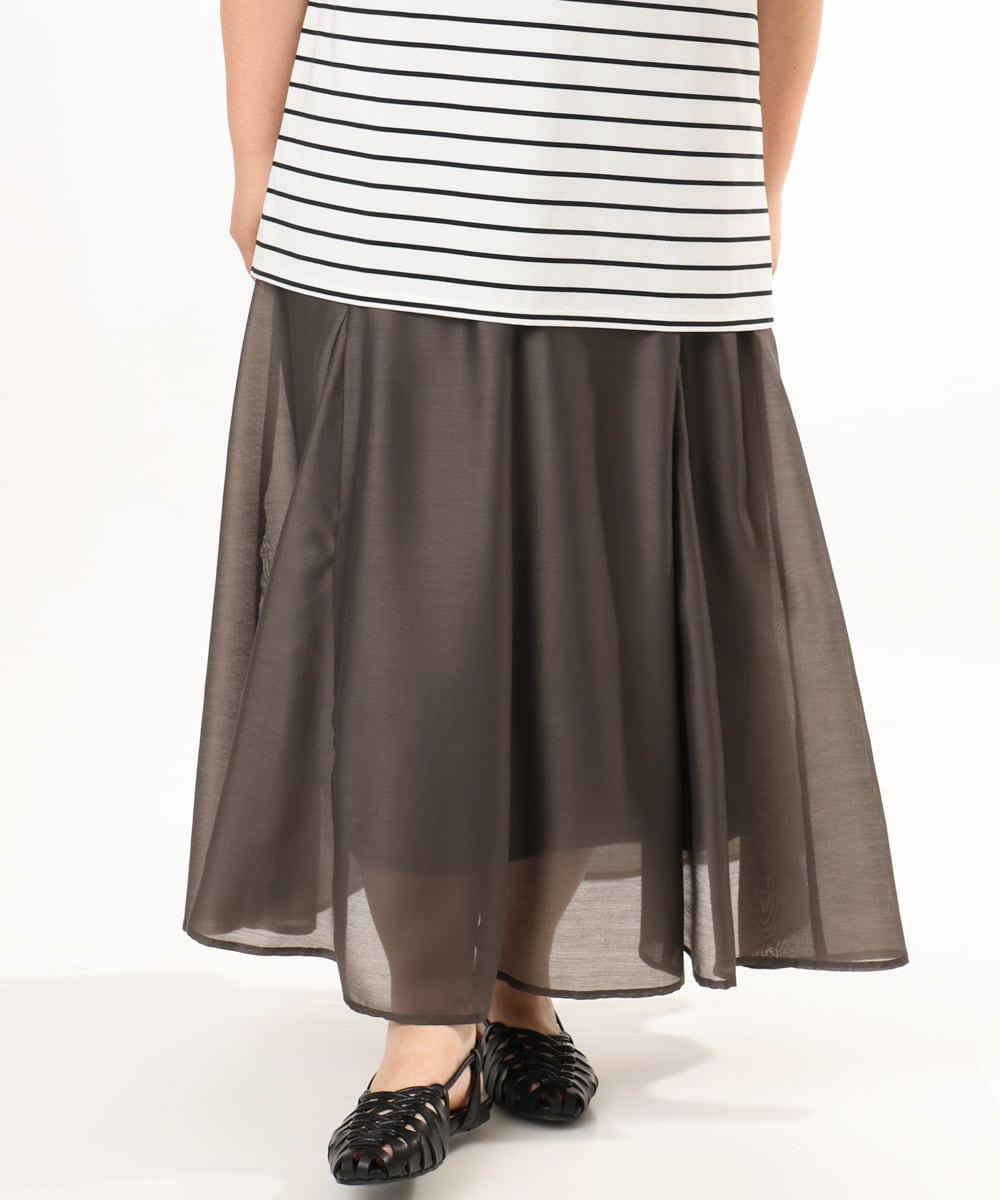 OLHGD06119 eur3(エウルキューブ) 【大きいサイズ】シア―エステルスカート ダークグレー