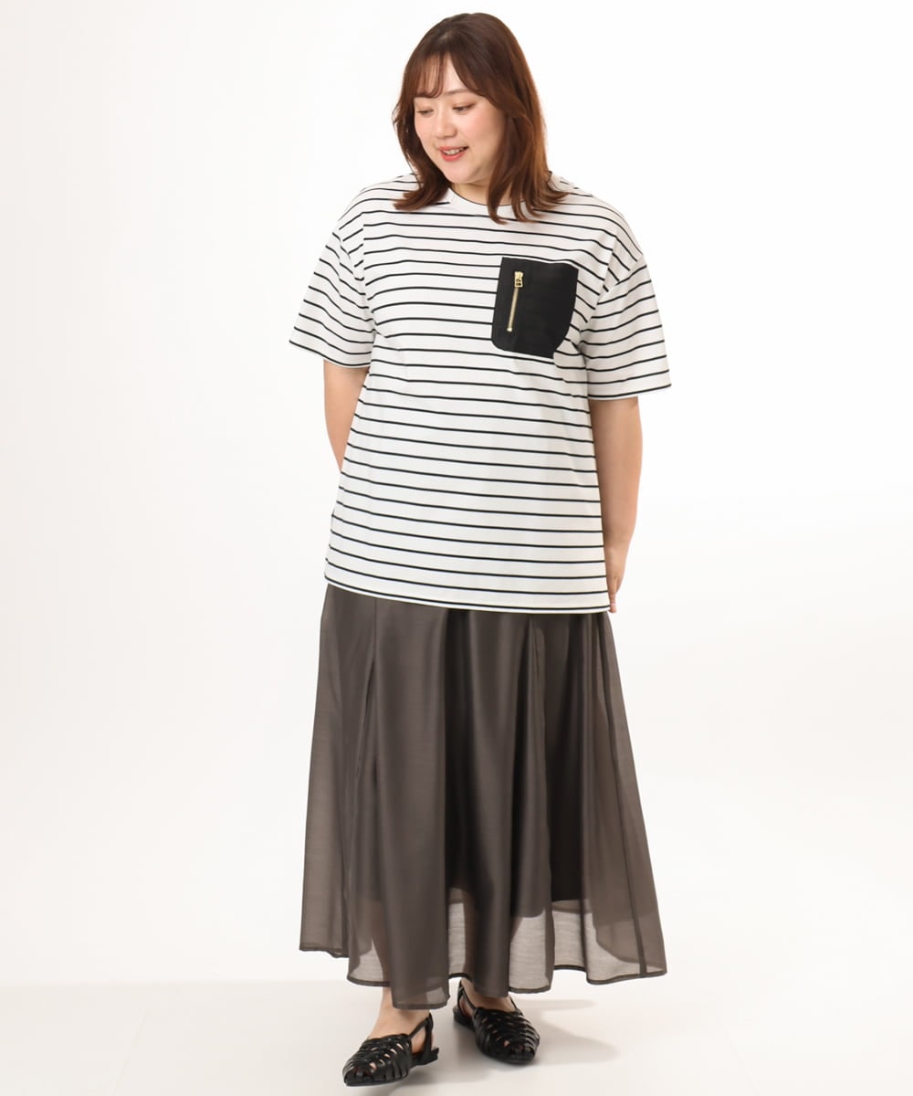 OLHGD06119 eur3(エウルキューブ) 【大きいサイズ】シア―エステルスカート ダークグレー