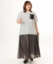 OLHGD06119 eur3(エウルキューブ) 【大きいサイズ】シア―エステルスカート ダークグレー