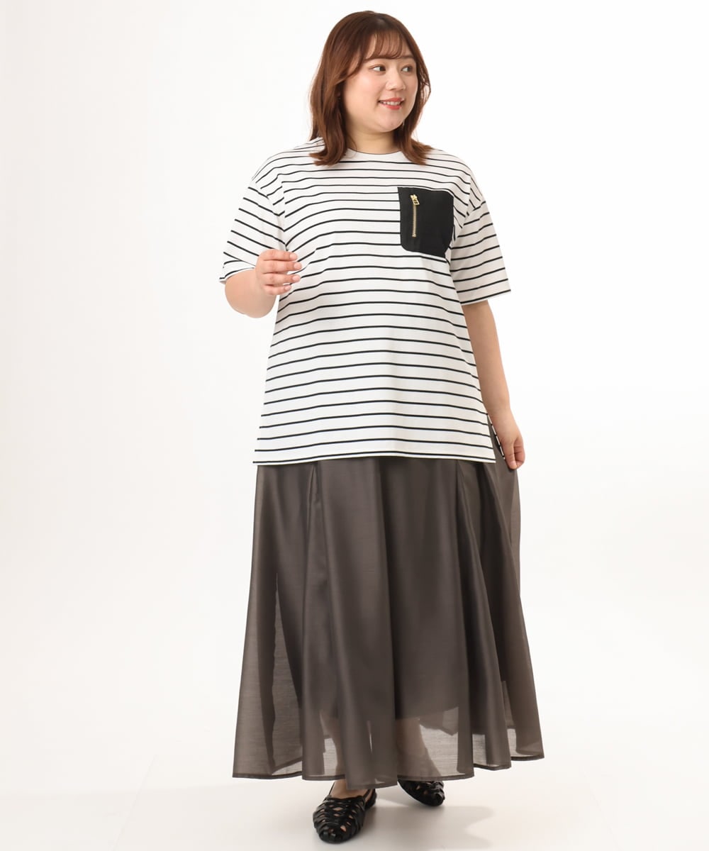 OLHGD06119 eur3(エウルキューブ) 【大きいサイズ】シア―エステルスカート ダークグレー