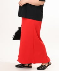 OLHGD10089 eur3(エウルキューブ) 【大きいサイズ】リブカットタイトスカート レッド