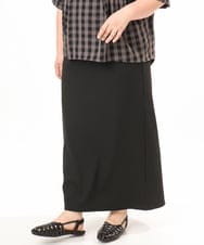 OLHGD10089 eur3(エウルキューブ) 【大きいサイズ】リブカットタイトスカート ブラック