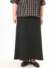 OLHGD10089 eur3(エウルキューブ) 【大きいサイズ】リブカットタイトスカート ブラック