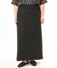OLHGD10089 eur3(エウルキューブ) 【大きいサイズ】リブカットタイトスカート ブラック