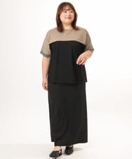 OLHGD10089 eur3(エウルキューブ) 【大きいサイズ】リブカットタイトスカート ブラック