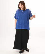 OLHGD10089 eur3(エウルキューブ) 【大きいサイズ】リブカットタイトスカート ブラック