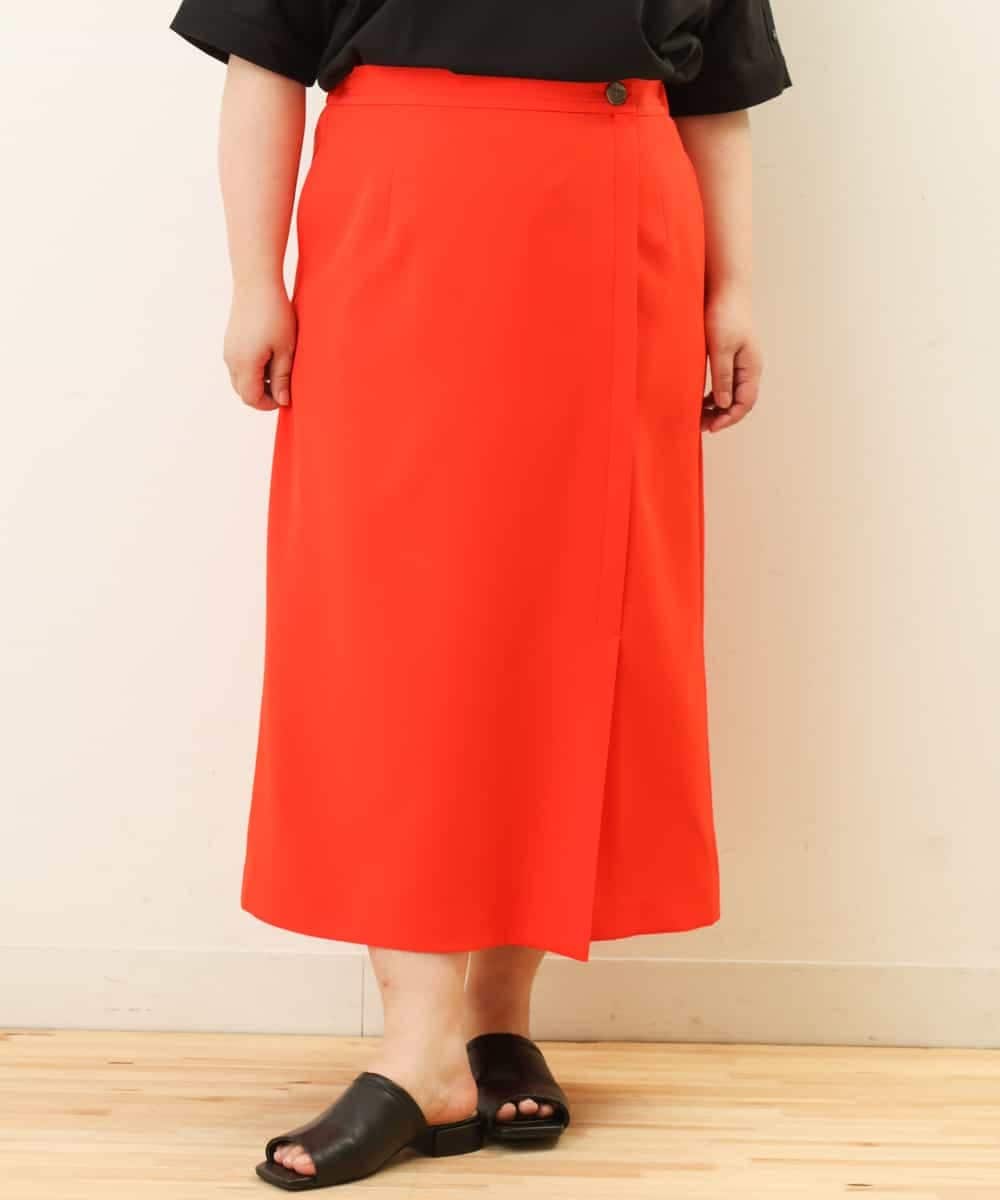 OLHGP12090 eur3(エウルキューブ) 【大きいサイズ/a.v.v×eur3】ラップ風スカート レッド(05)