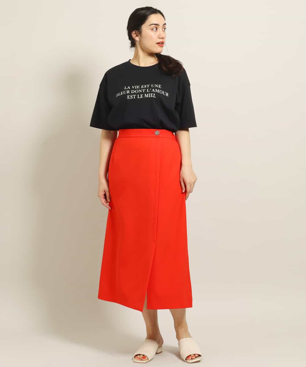 OLHGP12090 eur3(エウルキューブ) 【大きいサイズ/a.v.v×eur3】ラップ風スカート レッド(05)