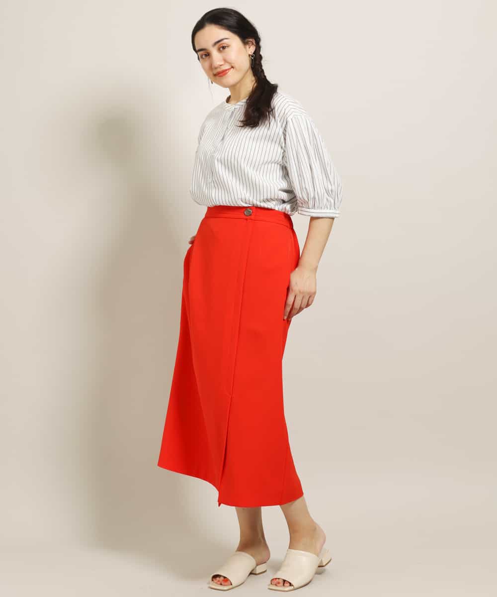 OLHGP12090 eur3(エウルキューブ) 【大きいサイズ/a.v.v×eur3】ラップ風スカート レッド(05)