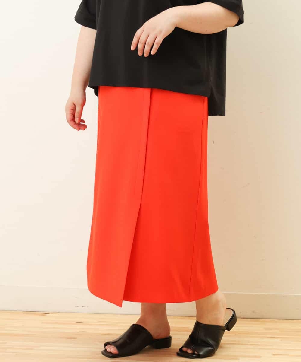 OLHGP12090 eur3(エウルキューブ) 【大きいサイズ/a.v.v×eur3】ラップ風スカート レッド(05)