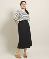 OLHGP12090 eur3(エウルキューブ) 【大きいサイズ/a.v.v×eur3】ラップ風スカート ブラック(94)