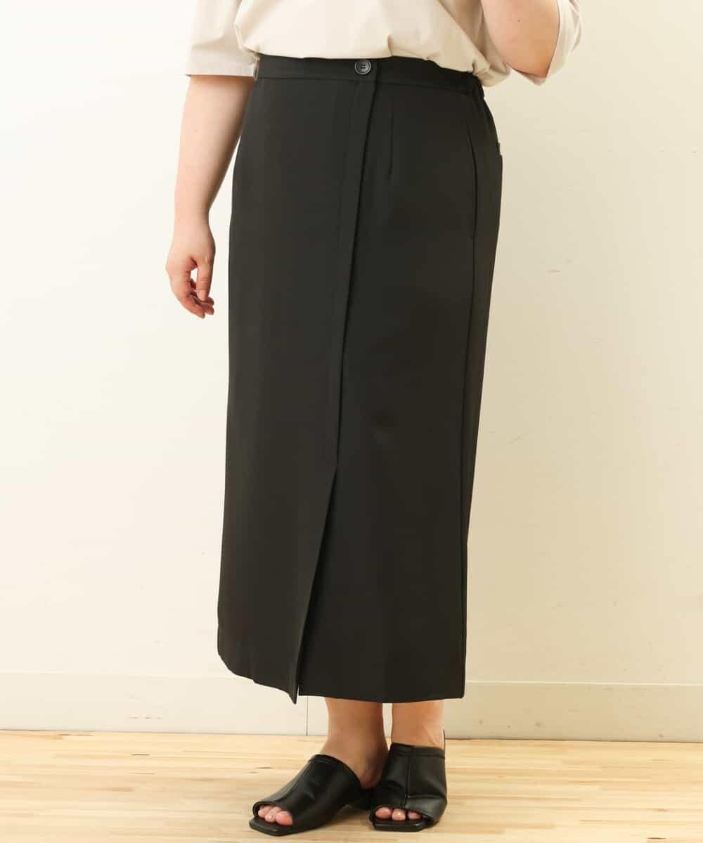OLHGP12090 eur3(エウルキューブ) 【大きいサイズ/a.v.v×eur3】ラップ風スカート ブラック(94)