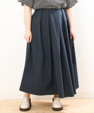 OLHGS16090 eur3(エウルキューブ) 【大きいサイズ/a.v.v×eur3】撥水タックフレアスカート ネイビー(57)