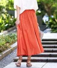 OLHHA03099 eur3(エウルキューブ) 【WEB先行販売】【大きいサイズ】コットンボイルサマースカート オレンジ(15)
