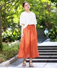 OLHHA03099 eur3(エウルキューブ) 【WEB先行販売】【大きいサイズ】コットンボイルサマースカート オレンジ(15)