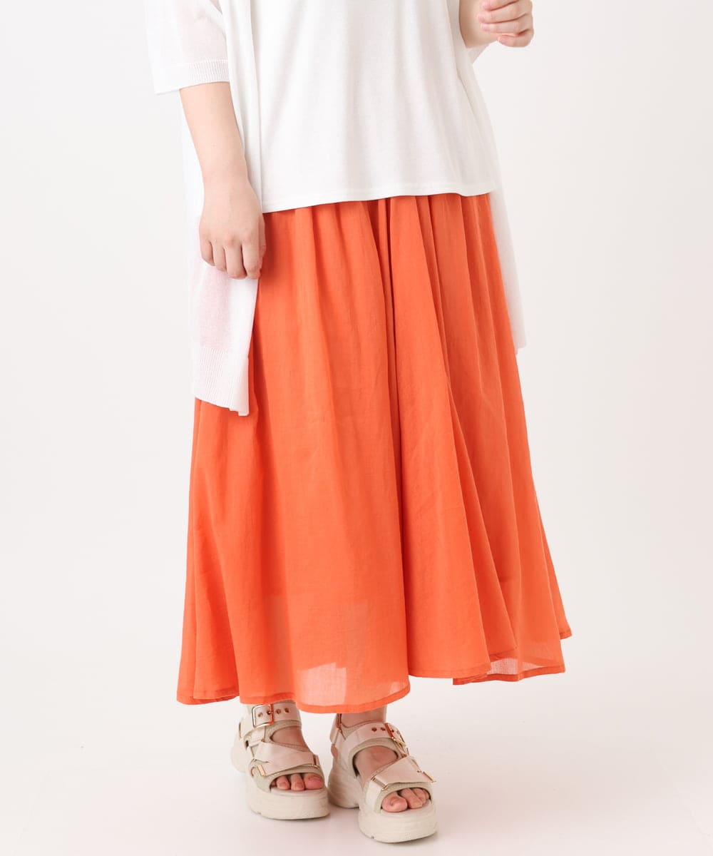 OLHHA03099 eur3(エウルキューブ) 【WEB先行販売】【大きいサイズ】コットンボイルサマースカート オレンジ(15)