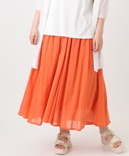 OLHHA03099 eur3(エウルキューブ) 【WEB先行販売】【大きいサイズ】コットンボイルサマースカート オレンジ(15)