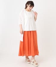 OLHHA03099 eur3(エウルキューブ) 【WEB先行販売】【大きいサイズ】コットンボイルサマースカート オレンジ(15)