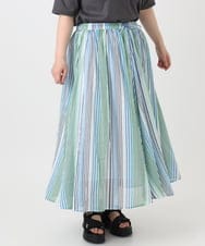 OLHHA03099 eur3(エウルキューブ) 【WEB先行販売】【大きいサイズ】コットンボイルサマースカート ライトブルー(50)
