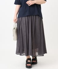 OLHHA03099 eur3(エウルキューブ) 【WEB先行販売】【大きいサイズ】コットンボイルサマースカート ダークグレー(93)