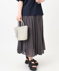 OLHHA03099 eur3(エウルキューブ) 【WEB先行販売】【大きいサイズ】コットンボイルサマースカート ダークグレー(93)