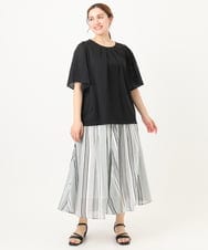 OLHHA03099 eur3(エウルキューブ) 【WEB先行販売】【大きいサイズ】コットンボイルサマースカート ブラック(94)