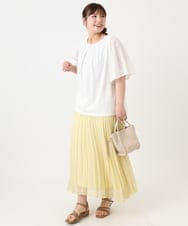 OLHHA10089 eur3(エウルキューブ) 【WEB先行販売】【大きいサイズ/a.v.v×eur3】ランダムプリーツスカート ライトイエロー(20)