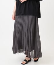 OLHHA10089 eur3(エウルキューブ) 【WEB先行販売】【大きいサイズ/a.v.v×eur3】ランダムプリーツスカート ダークグレー(93)