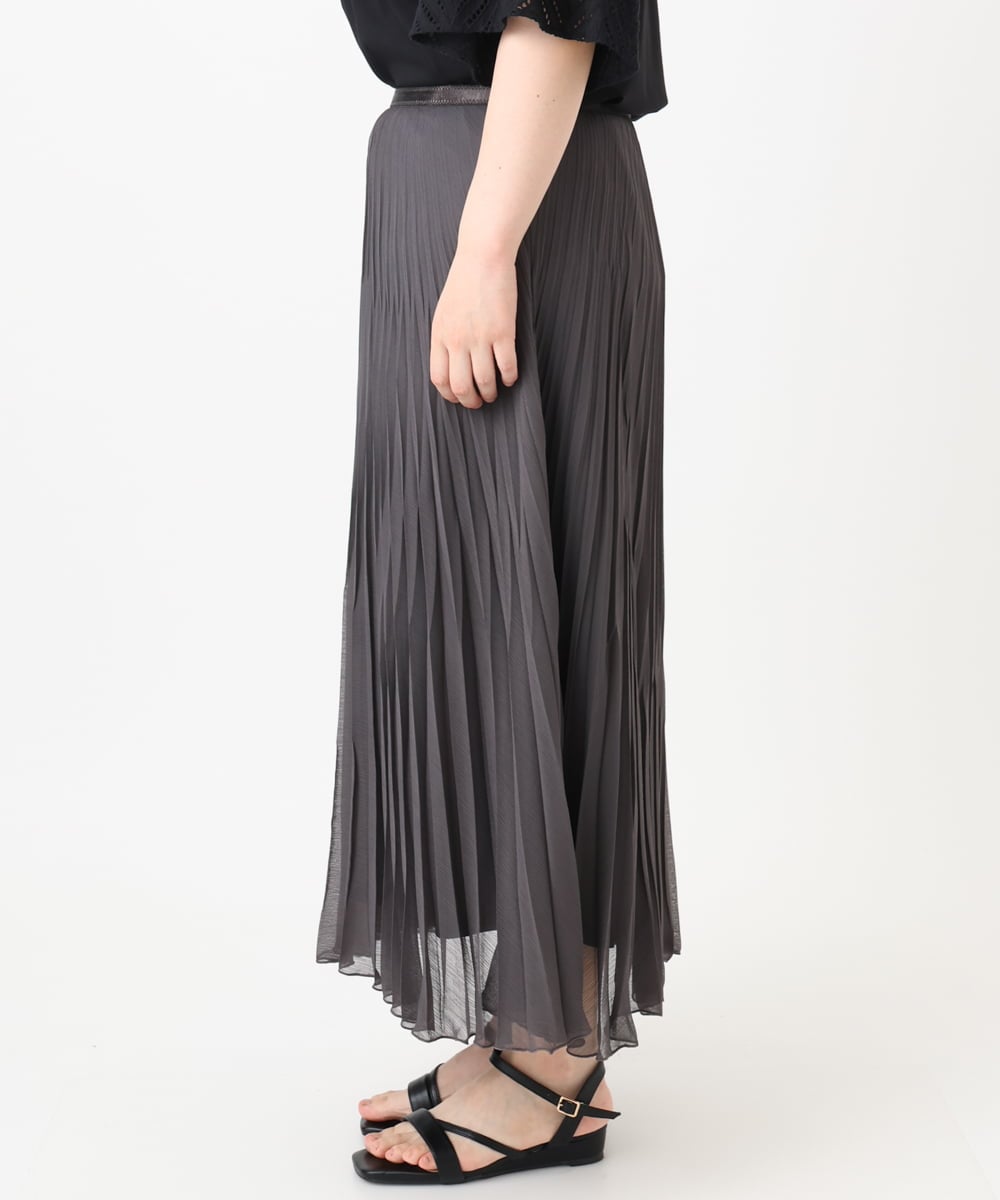 OLHHA10089 eur3(エウルキューブ) 【WEB先行販売】【大きいサイズ/a.v.v×eur3】ランダムプリーツスカート ダークグレー(93)