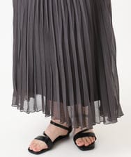 OLHHA10089 eur3(エウルキューブ) 【WEB先行販売】【大きいサイズ/a.v.v×eur3】ランダムプリーツスカート ダークグレー(93)