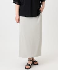 OLHHA11089 eur3(エウルキューブ) 【新色追加】【大きいサイズ】リブカットタイトスカート グレージュ(89)
