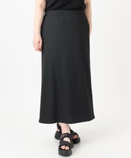 OLHHA11089 eur3(エウルキューブ) 【新色追加】【大きいサイズ】リブカットタイトスカート ブラック(94)