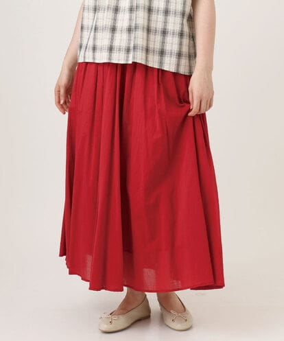 OLHHD03099 eur3 【大きいサイズ】インド綿ギャザーフレアスカート