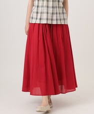 OLHHD03099 eur3(エウルキューブ) 【大きいサイズ】インド綿ギャザーフレアスカート レッド