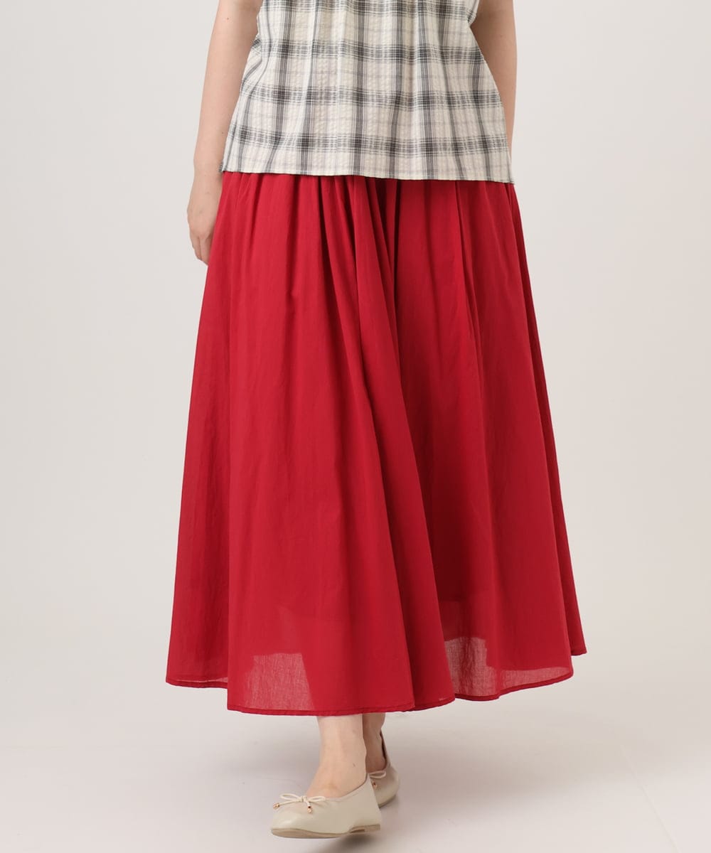 OLHHD03099 eur3(エウルキューブ) 【大きいサイズ】インド綿ギャザーフレアスカート レッド