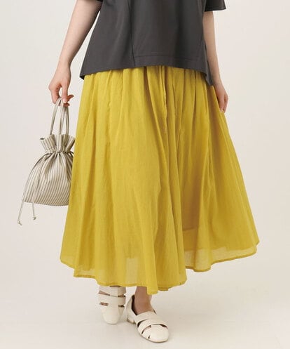 OLHHD03099 eur3 【大きいサイズ】インド綿ギャザーフレアスカート