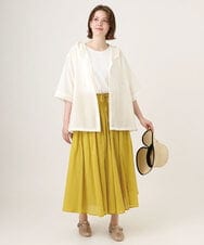 OLHHD03099 eur3(エウルキューブ) 【大きいサイズ】インド綿ギャザーフレアスカート イエロー