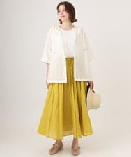 OLHHD03099 eur3(エウルキューブ) 【大きいサイズ】インド綿ギャザーフレアスカート イエロー
