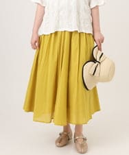 OLHHD03099 eur3(エウルキューブ) 【大きいサイズ】インド綿ギャザーフレアスカート イエロー