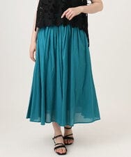 OLHHD03099 eur3(エウルキューブ) 【大きいサイズ】インド綿ギャザーフレアスカート ブルー