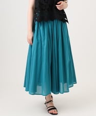 OLHHD03099 eur3(エウルキューブ) 【大きいサイズ】インド綿ギャザーフレアスカート ブルー