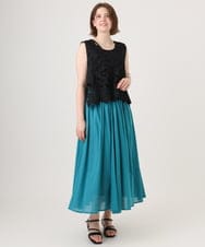 OLHHD03099 eur3(エウルキューブ) 【大きいサイズ】インド綿ギャザーフレアスカート ブルー