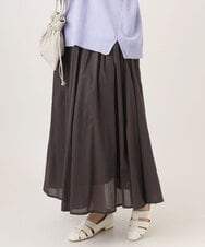 OLHHD03099 eur3(エウルキューブ) 【大きいサイズ】インド綿ギャザーフレアスカート ダークグレー