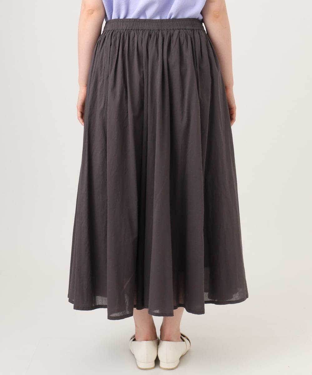 OLHHD03099 eur3(エウルキューブ) 【大きいサイズ】インド綿ギャザーフレアスカート ダークグレー