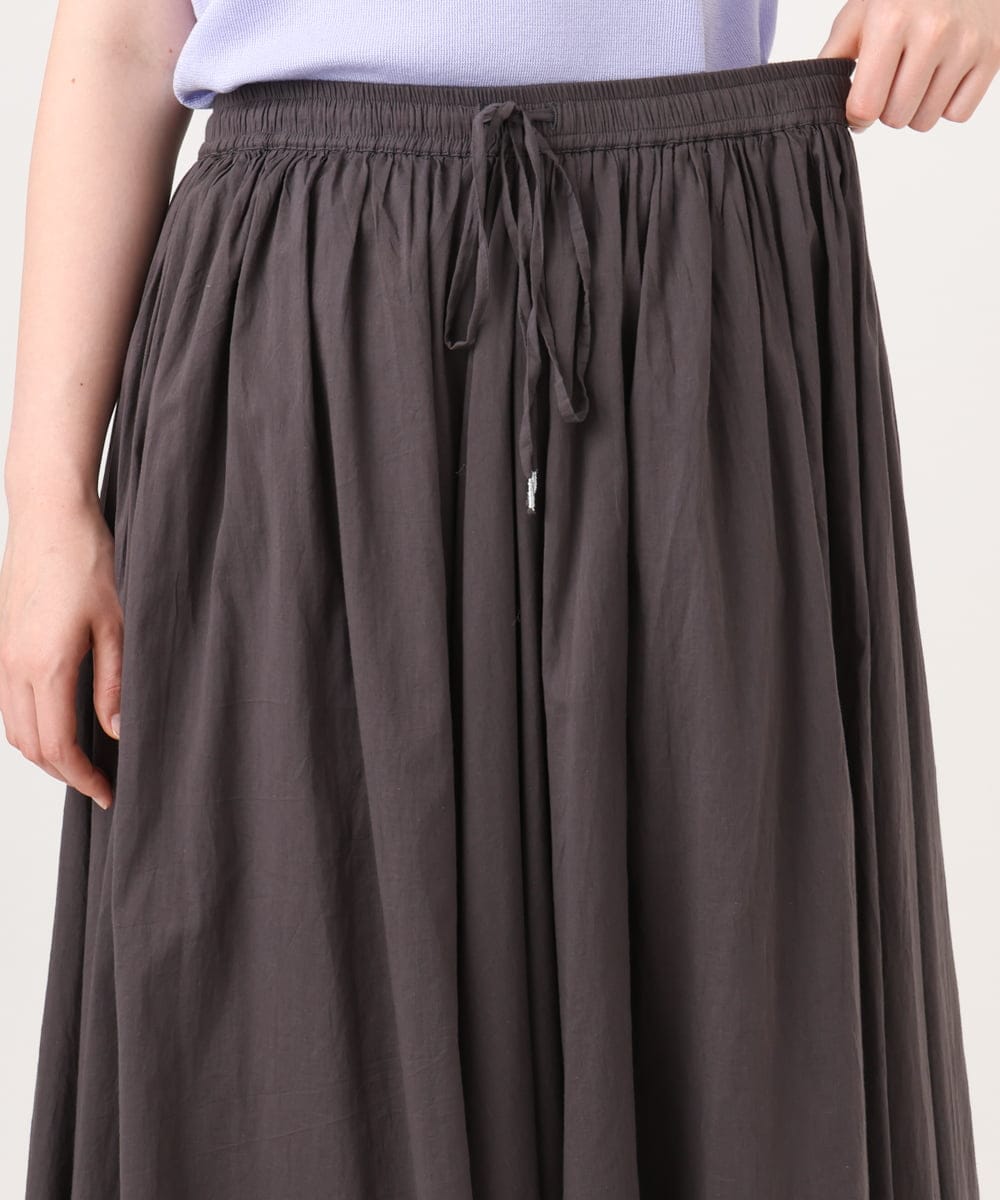 OLHHD03099 eur3(エウルキューブ) 【大きいサイズ】インド綿ギャザーフレアスカート ダークグレー
