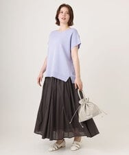 OLHHD03099 eur3(エウルキューブ) 【大きいサイズ】インド綿ギャザーフレアスカート ダークグレー